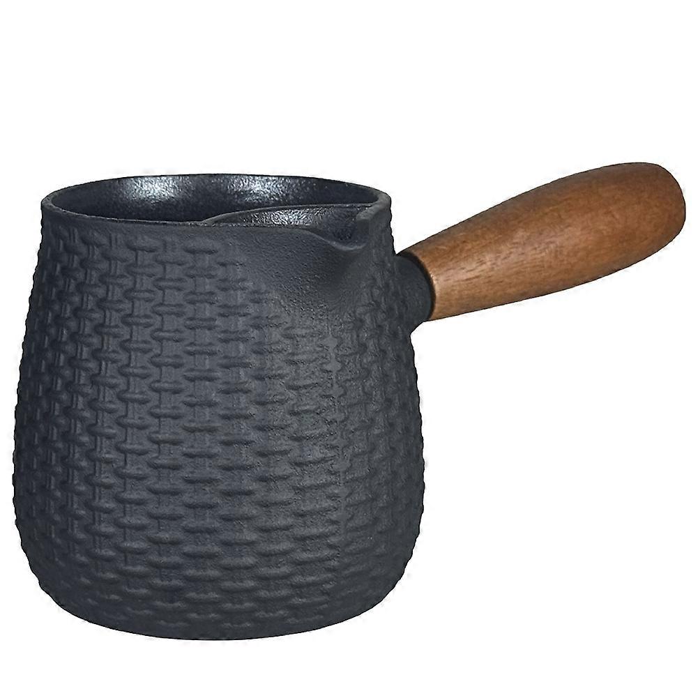 Handcrafted Cast Iron Teapot for Open Flame Brewing - Side Handle Tea Kettle for Boiling Coffee,and Steeping