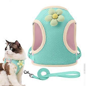 Dog Harness For Walks, Reflective, Breathable, Tropical Green, Size M, For Young Pets, Night Walks, Travel, Training