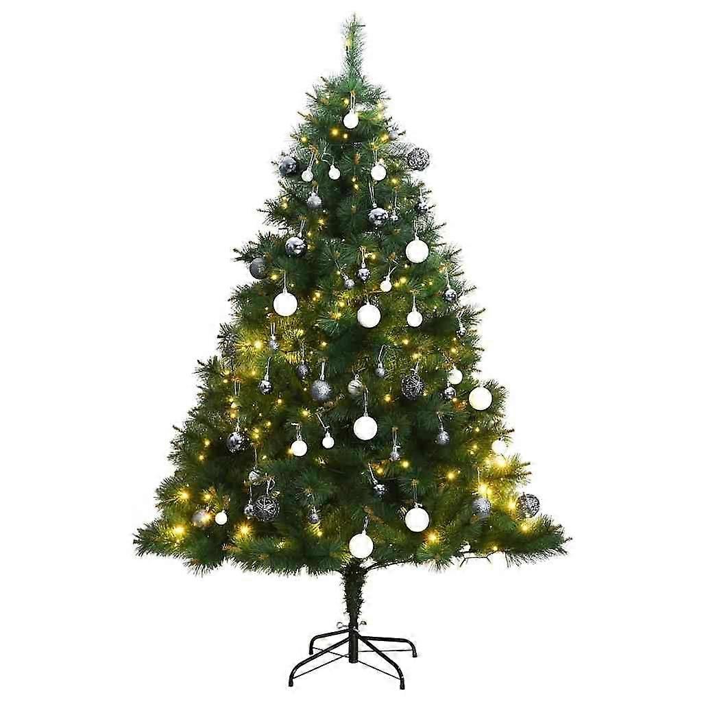 Artificial Christmas Tree Prelit with Warm White LED Lights, 70.9Inch Green Cone for Indoor Outdoor Use
