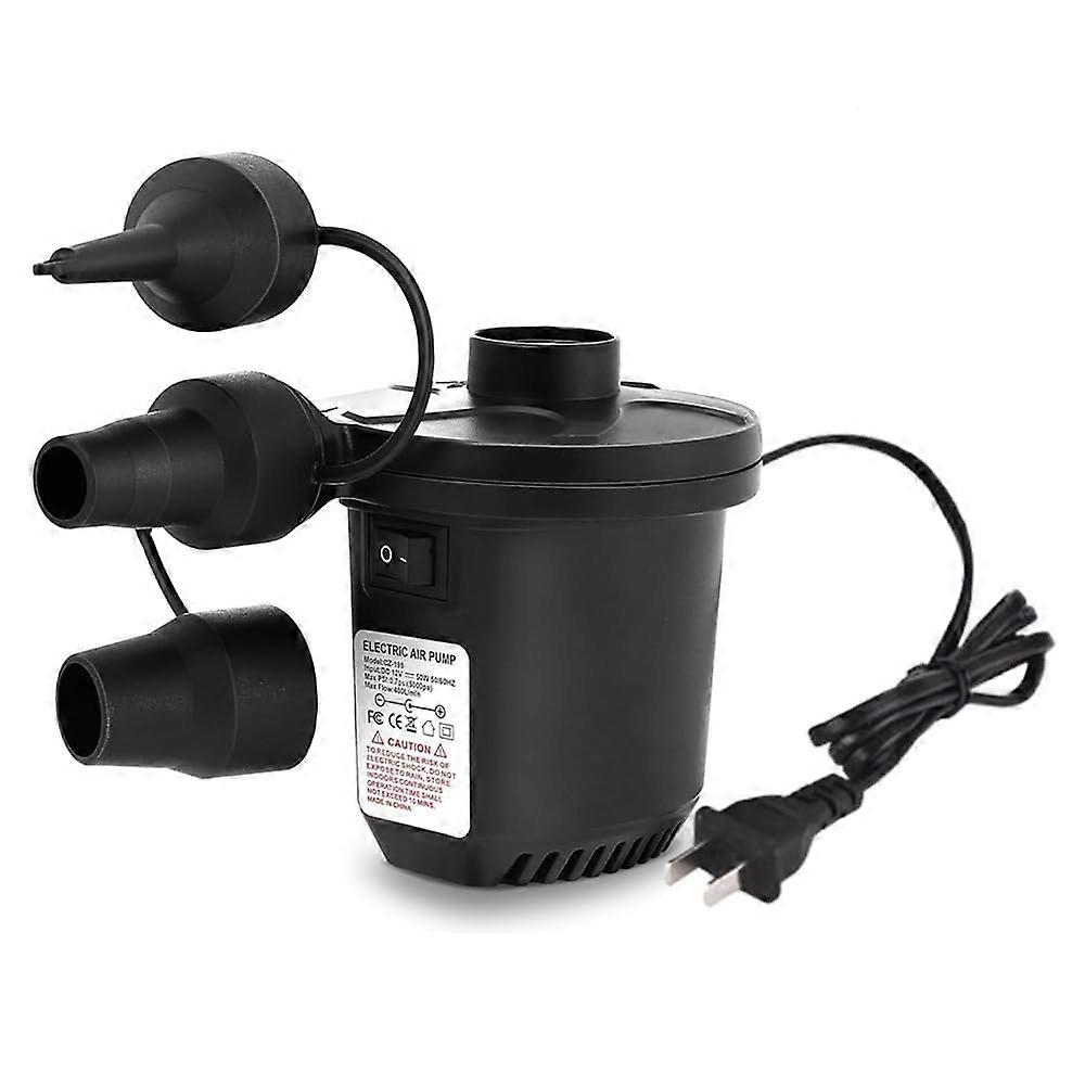 Electric Air Pump for Inflatables Air Mattress Inflator with 3 Nozzles, Fast Inflate and Deflate