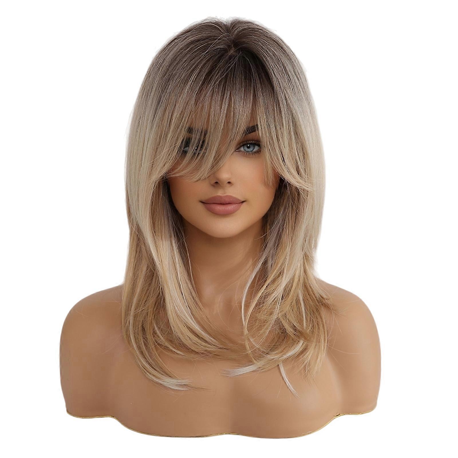 Shoulder Length Synthetic Wig – Machine-Made, Heat-Resistant, Easy-to-Wear Style for Daily Use