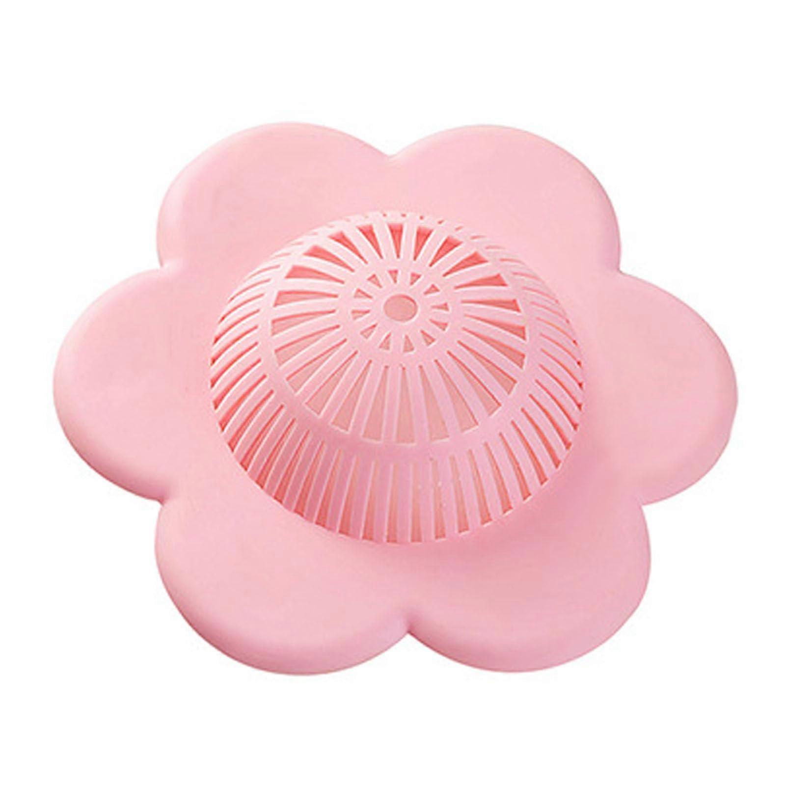PVC Kitchen Sink Strainer with Suction Cup Mesh Drain Stopper for Clog Prevention Pink