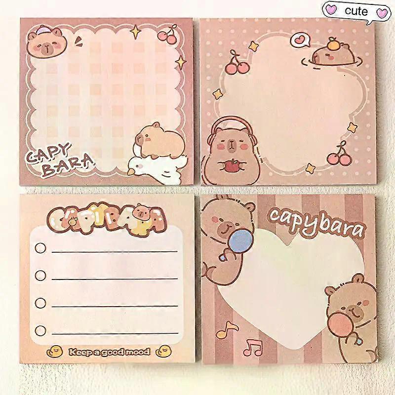 50Sheets Cartoon Posted It Capybara Panda Memo Sticky Notes Posits Student Stationery Stickers Notebook Planner Message Sticker