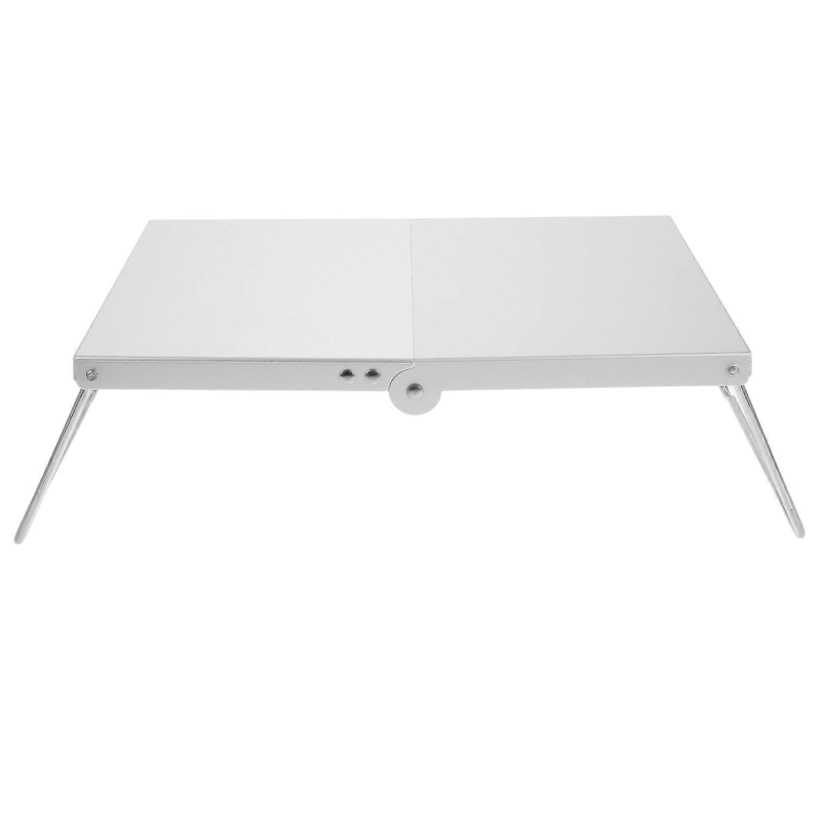 Small Camping Folding Table 3Pcs Silver Compact Design For Outdoor Use Includes A Portable Heat Resistant Feature For Adventure
