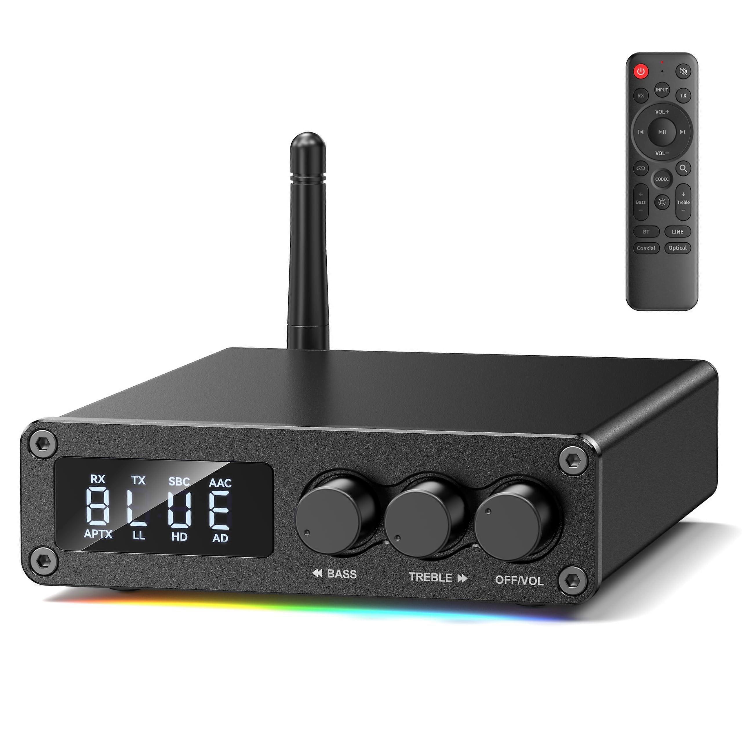 Bluetooth 5.2 Dual Mode Audio Transmitter Receiver with aptX Low Latency and LED Display for TV and Home Stereo