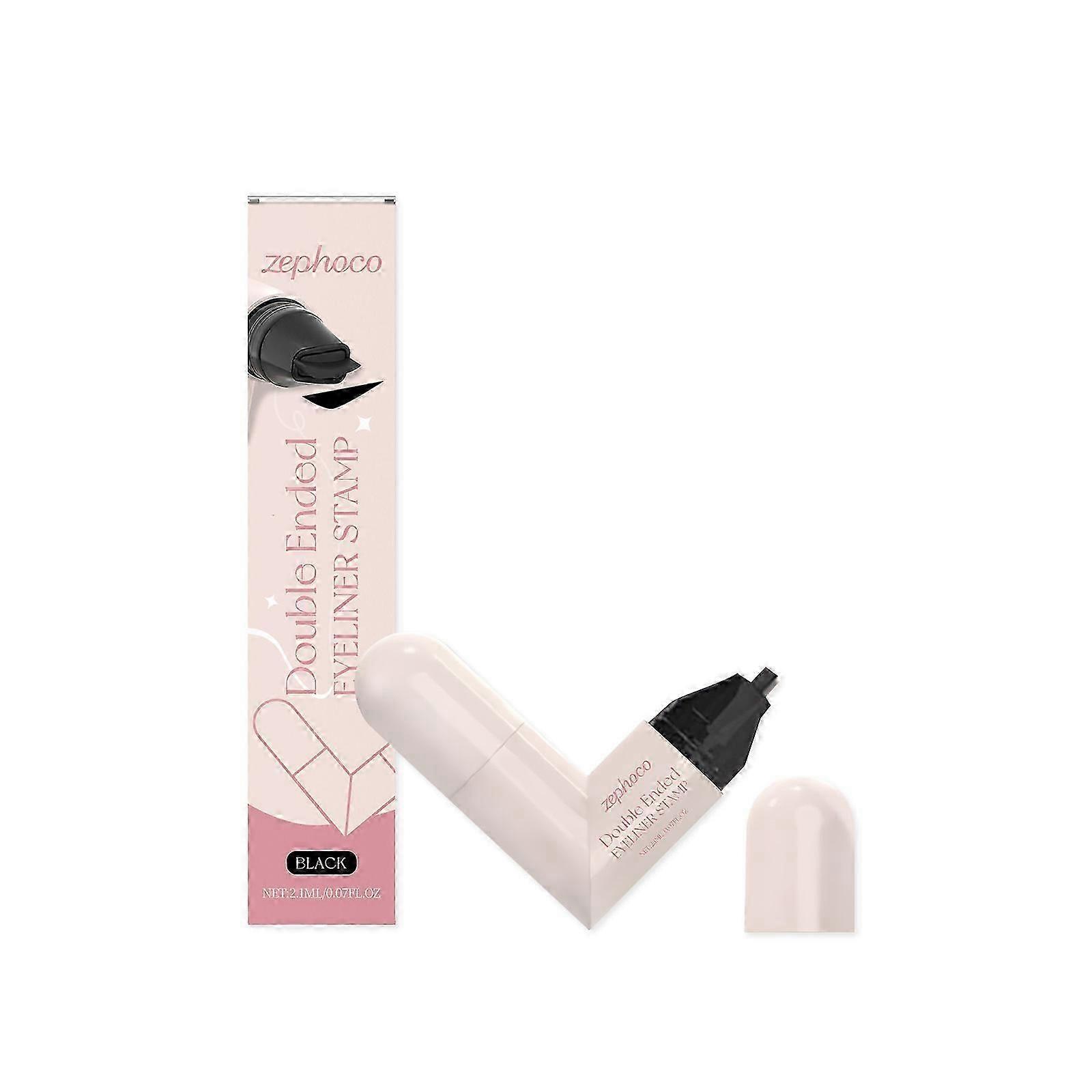 Double-Ended Black Seal Eyeliner  Quick-Dry, Smudge-Proof, Precise Application with Dual Functionality for Flawless, Long-Lasting Eye Makeup