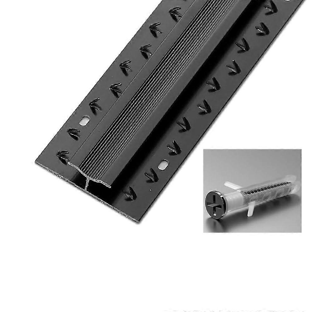 Aluminum Floor Transition Strip AntiSlip Carpet to Tile Seamless Bar Black 1.3m/4.3ft