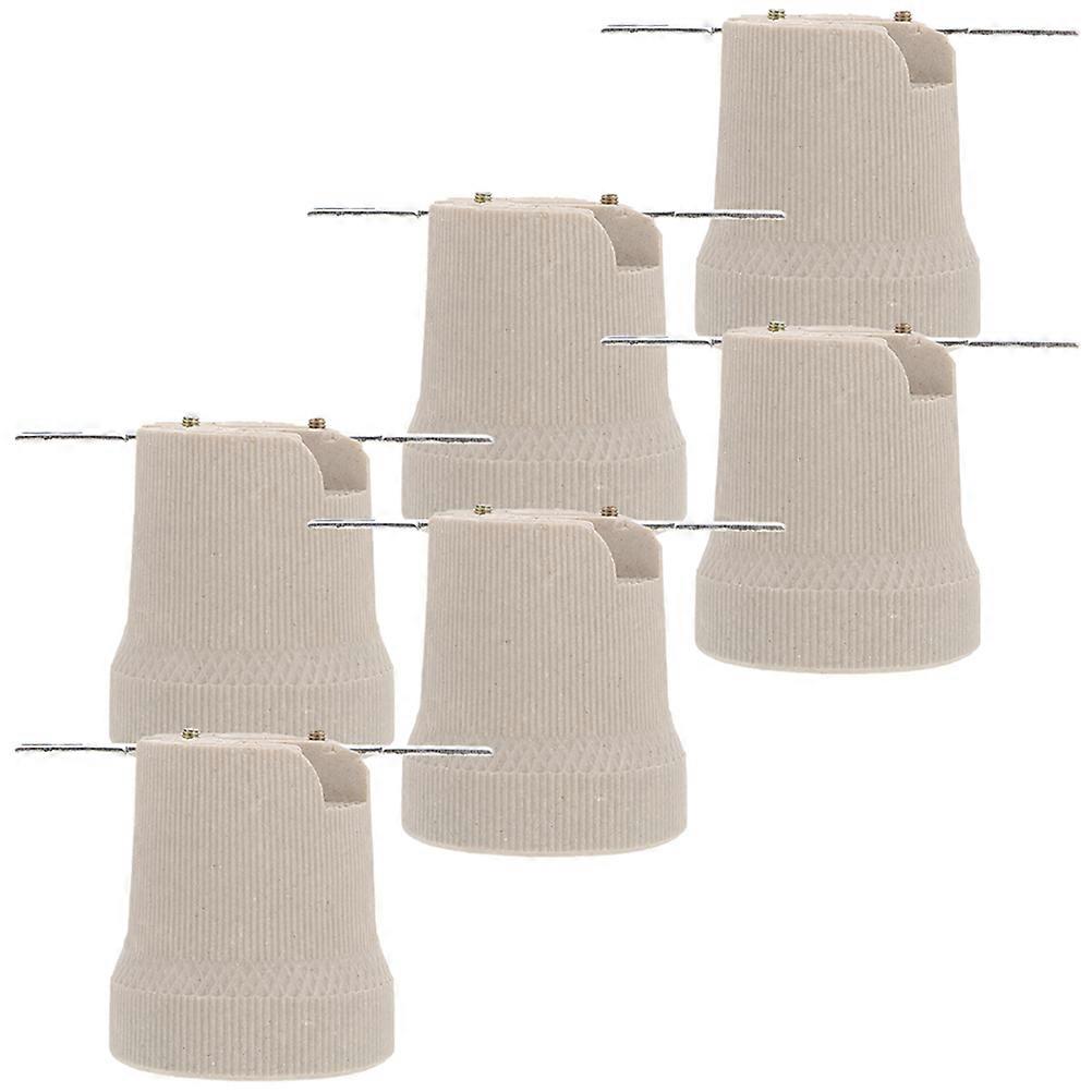 Ceramic Light Bulb Holder for Lamp Socket Replacement E27 Screw 6Pcs