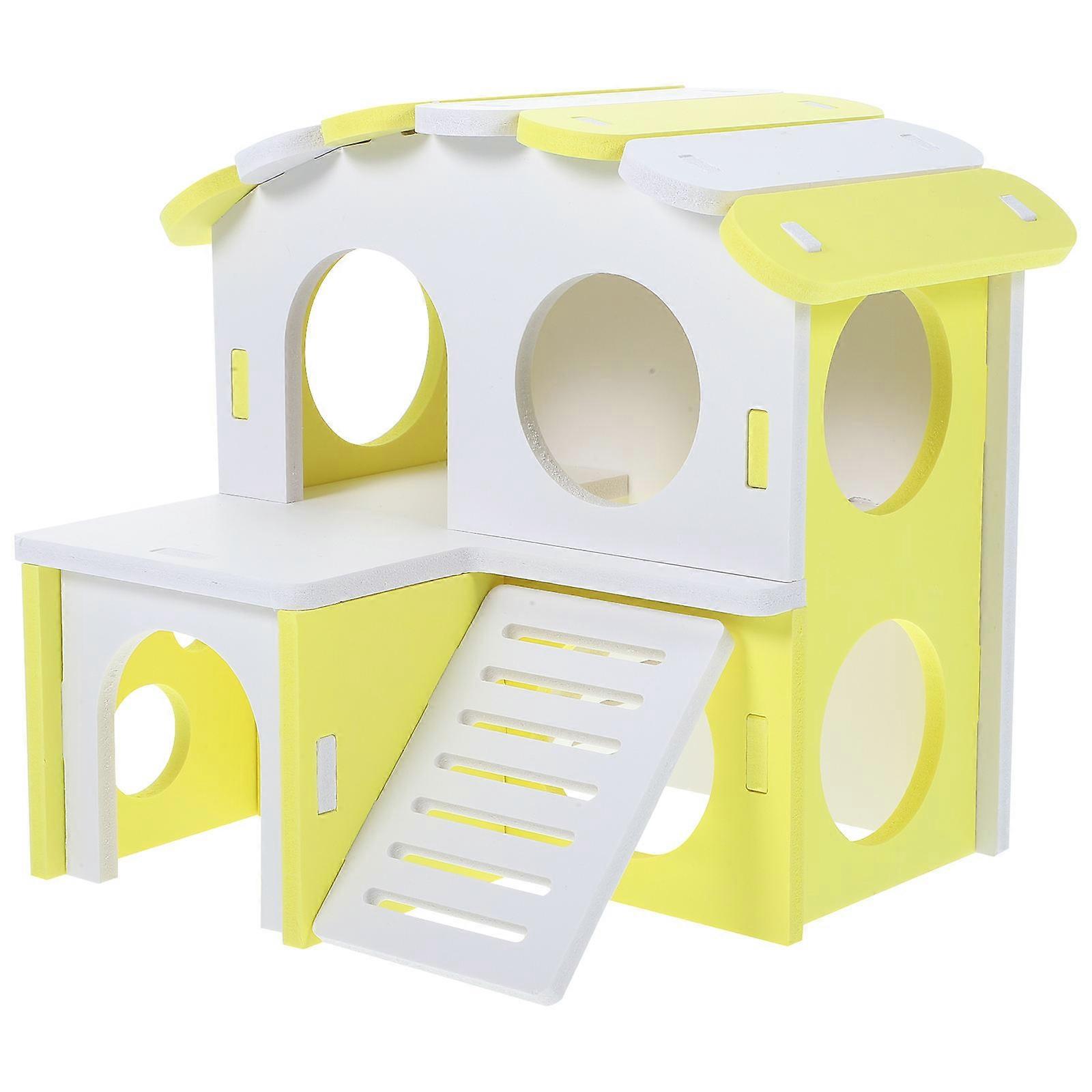 Guinea Pig Hideout Double-Layer Hamster Hideout Designed with Ladder 1Set