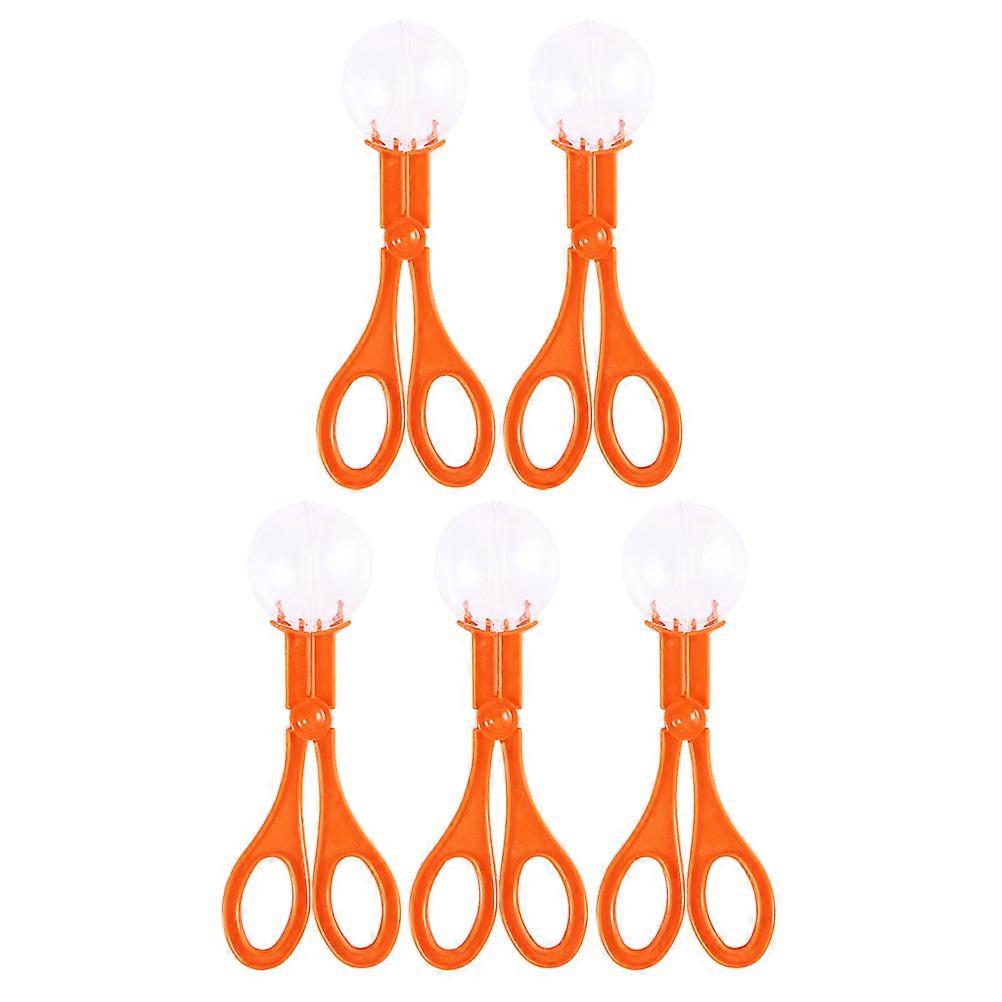 Kids Outdoor Orange Catching Scissors Plastic Bug Clamps Set 5Pcs