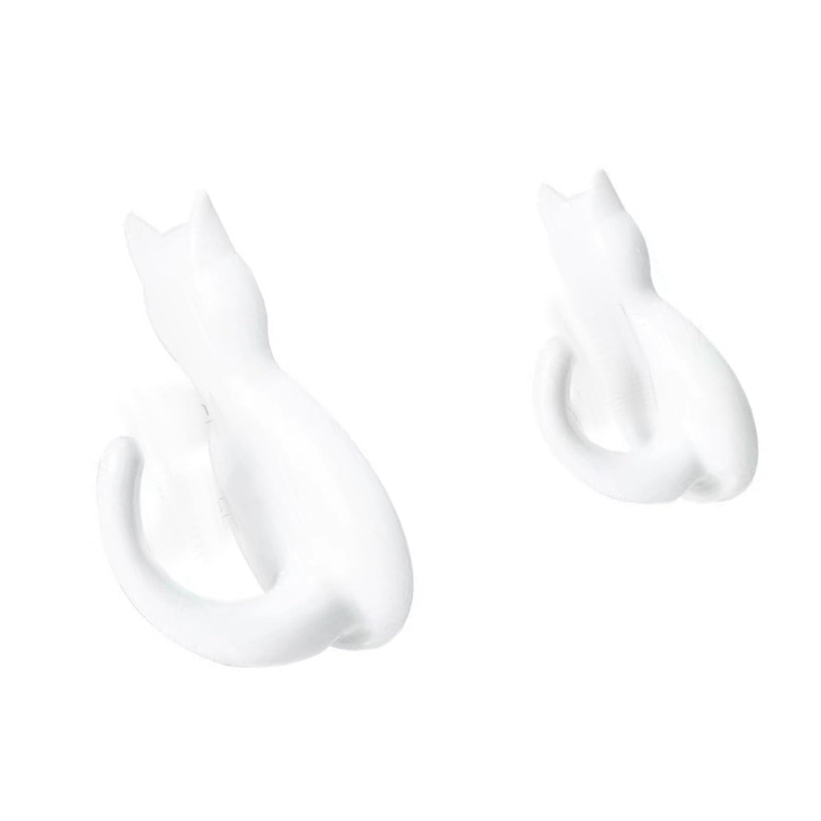 2pcs Cat Shaped Adhesive Wall Hooks for Coats Keys Accessories SpaceSaving Decorative White