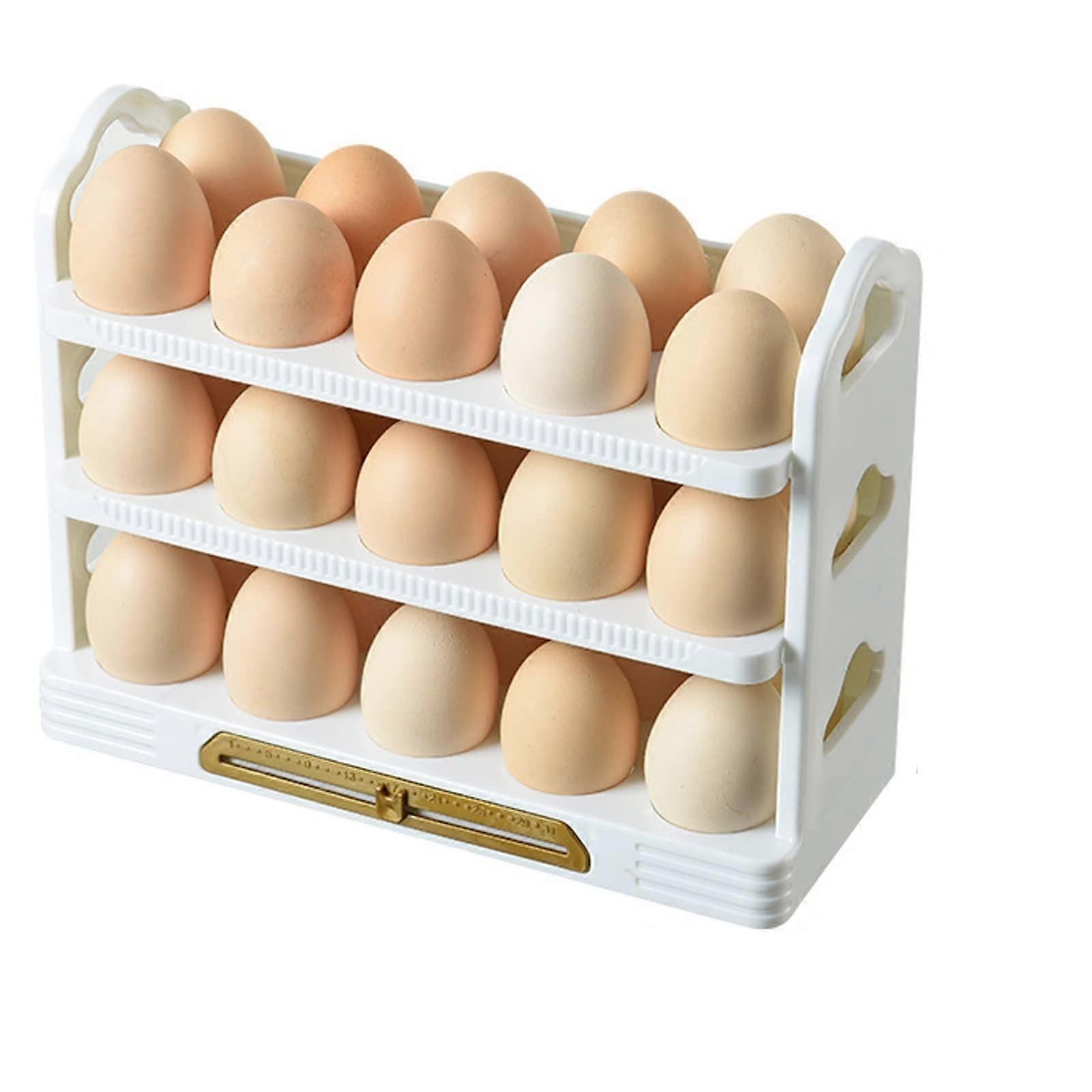 3Tier Egg Storage Container with Lid, Clear Stackable Refrigerator Egg Holder Organizer
