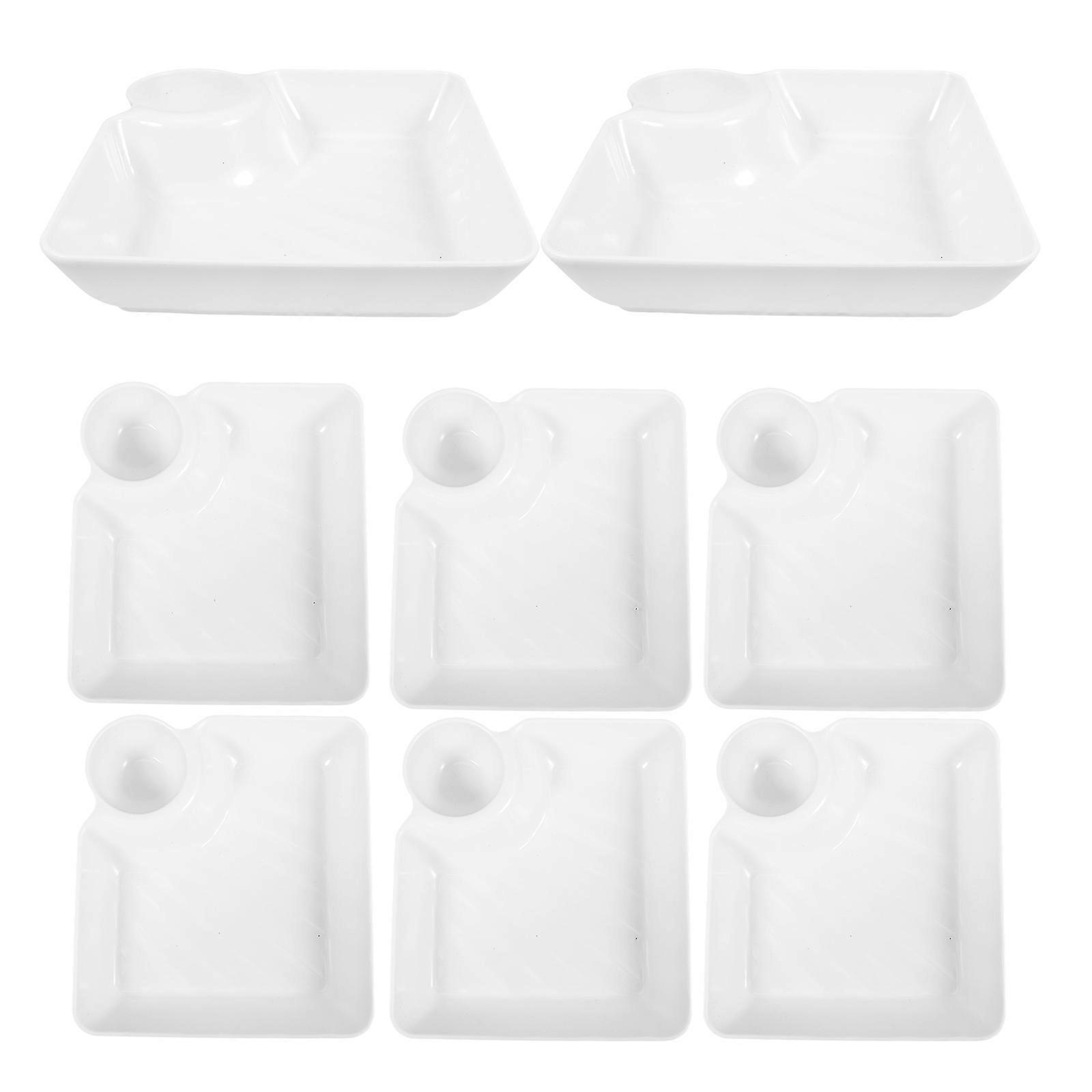 Chips and Dip Plates Divided Tray for Party Use 8Pcs Set