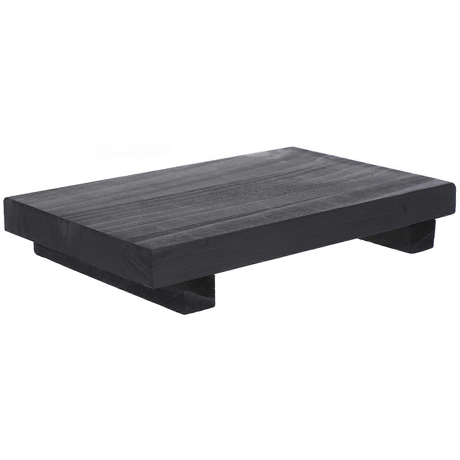 Wooden Soap Tray for Bathroom Use Featuring Black Serving Board