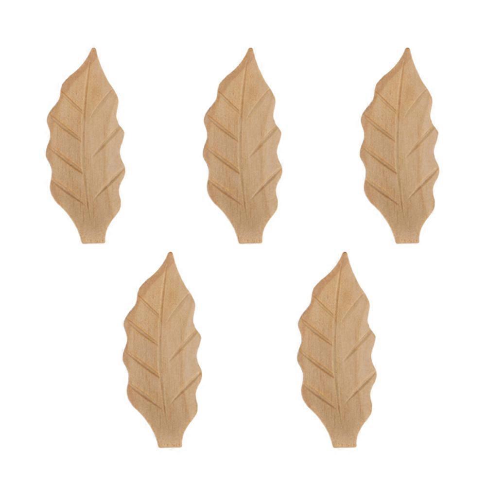 Leaf Shape Chopsticks Holder Wooden Rest for 5Pcs Table Decoration