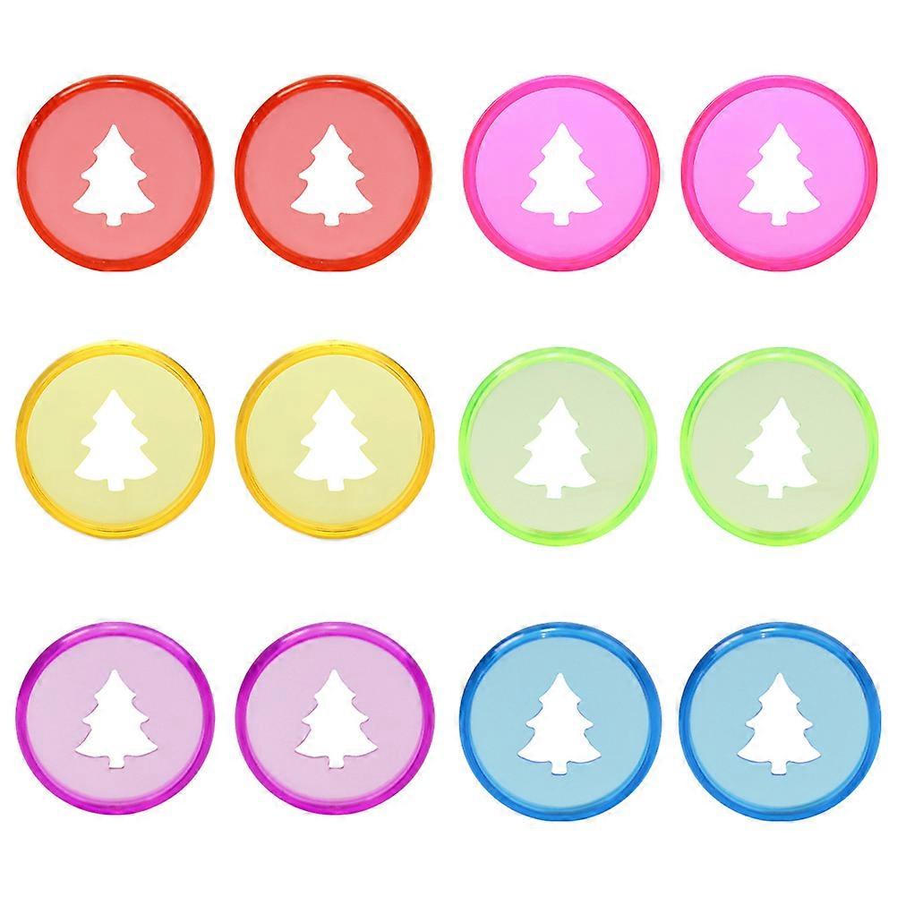 Assorted Color Plastic Christmas Tree Buckles for Notebook 12Pcs Loose-Leaf