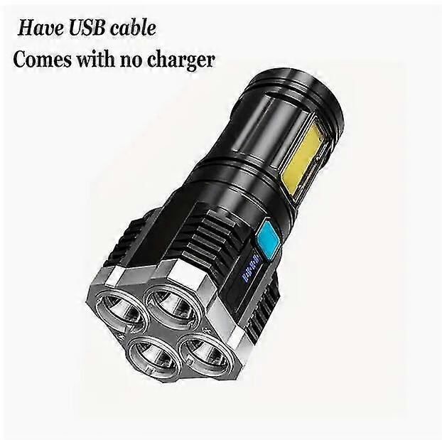 Multi-function Led Display Flashlight, 4-mode Brightness Adjustment For Outdoor Emergency Use 25-26