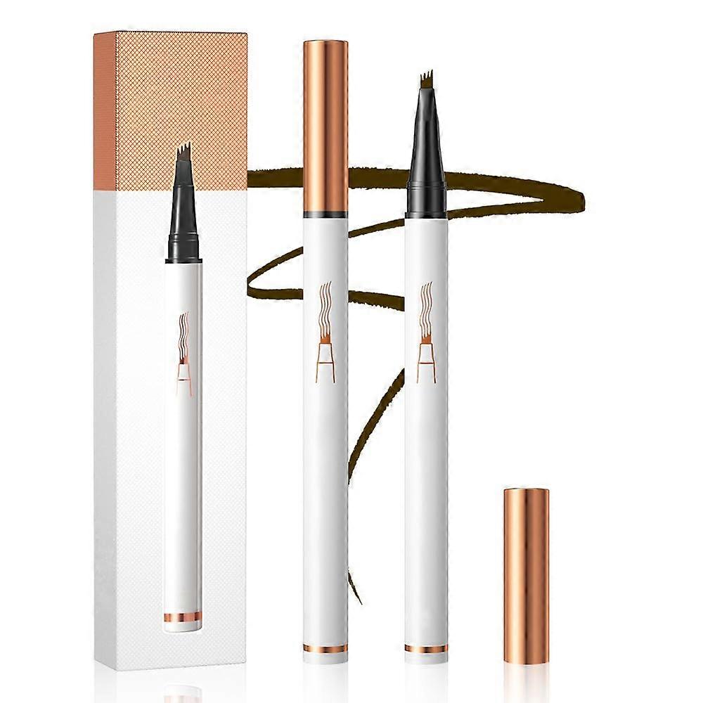2PCS Waterproof Microblading Eyebrow Pencil Light Brown, Ultra Fine Tip for Natural Long Lasting Brows