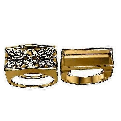 Bague tête de mort punk à compartiment invisible