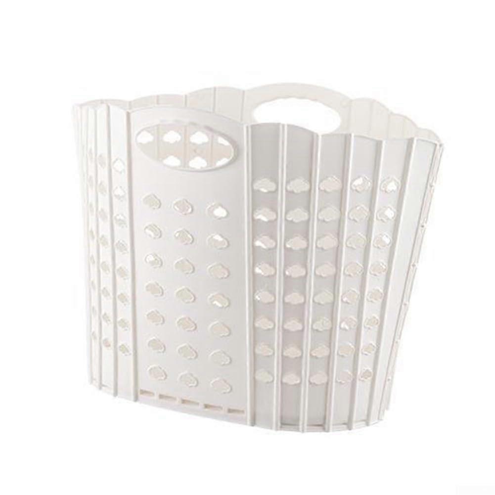 Wall Mounted Laundry Basket Folding Clothes Hamper for Home Organization White