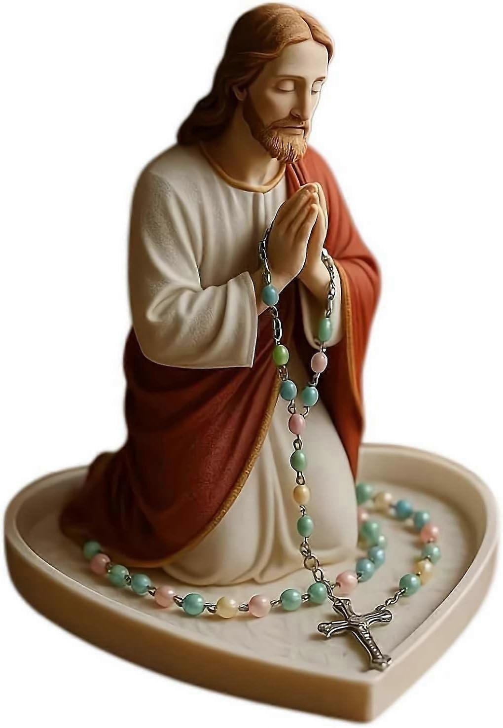 Virgin Mary Rosary Holder with Tangle Storage, Compact Catholic Travel Case