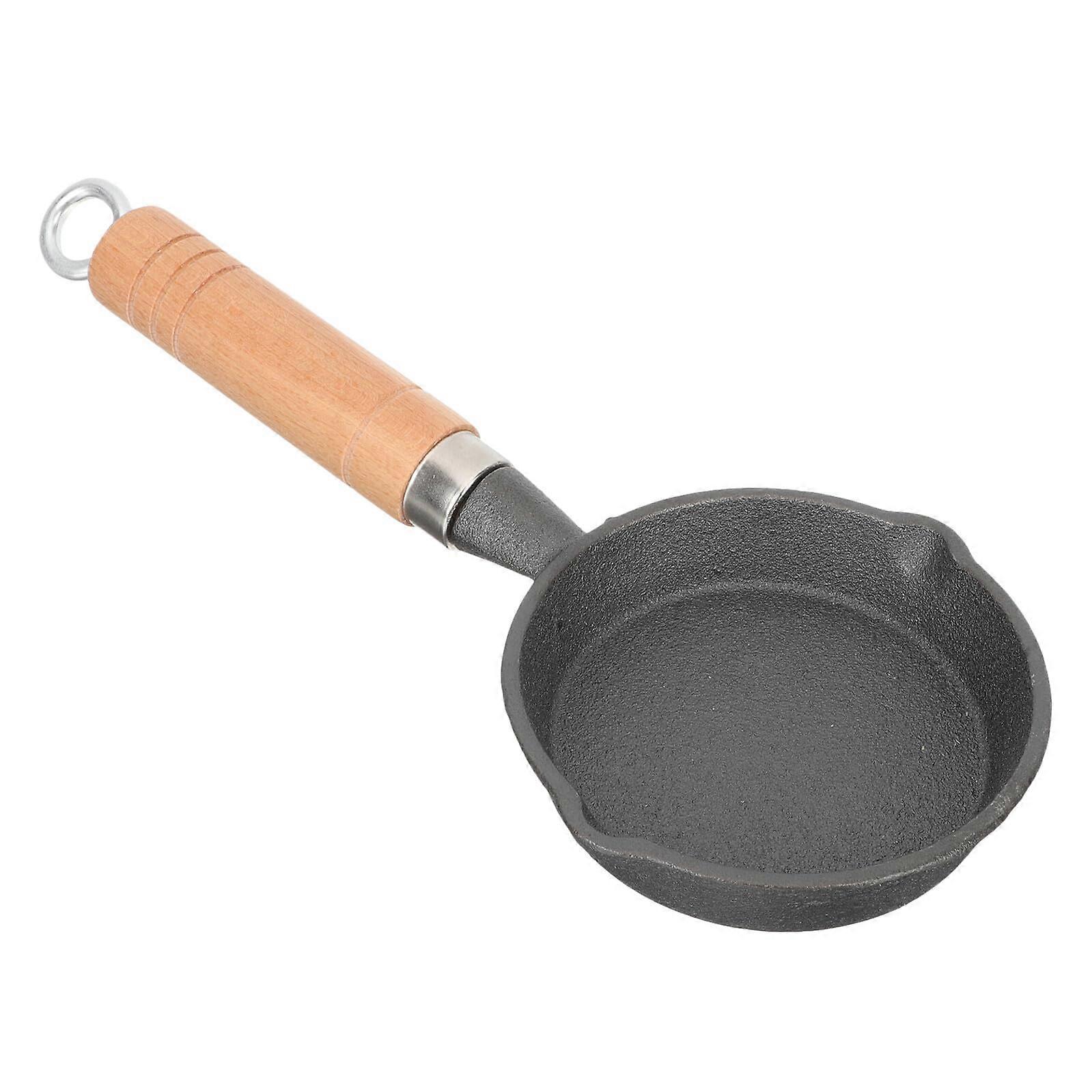 Small Cast Iron Frying Pan with Even Heat Distribution, Ergonomic Handle, Lightweight for Cooking