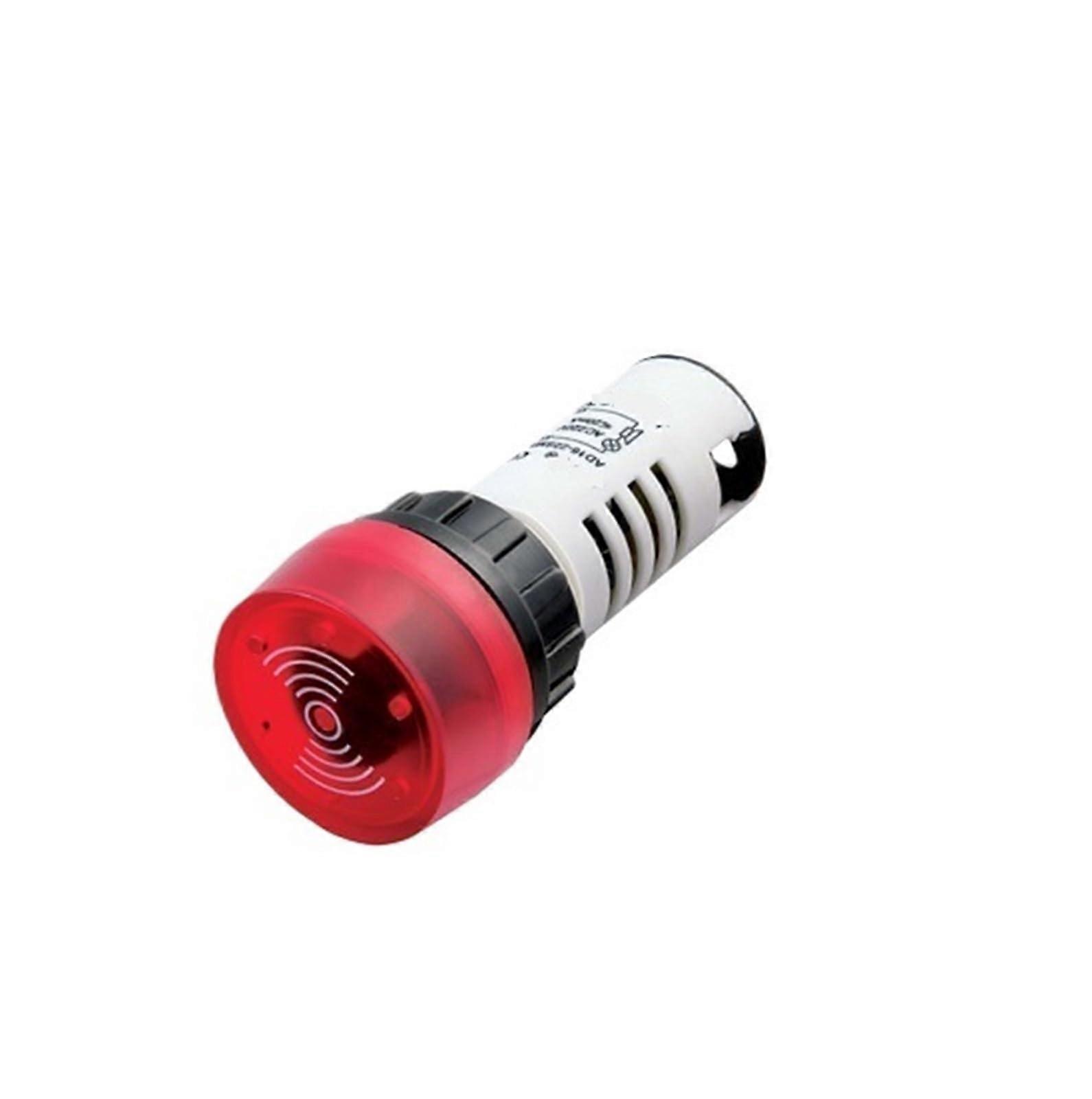 Industrial Warning Buzzer 24V Red Flash Alarm Indicator with Loud ACDC Alert for Panel Mount
