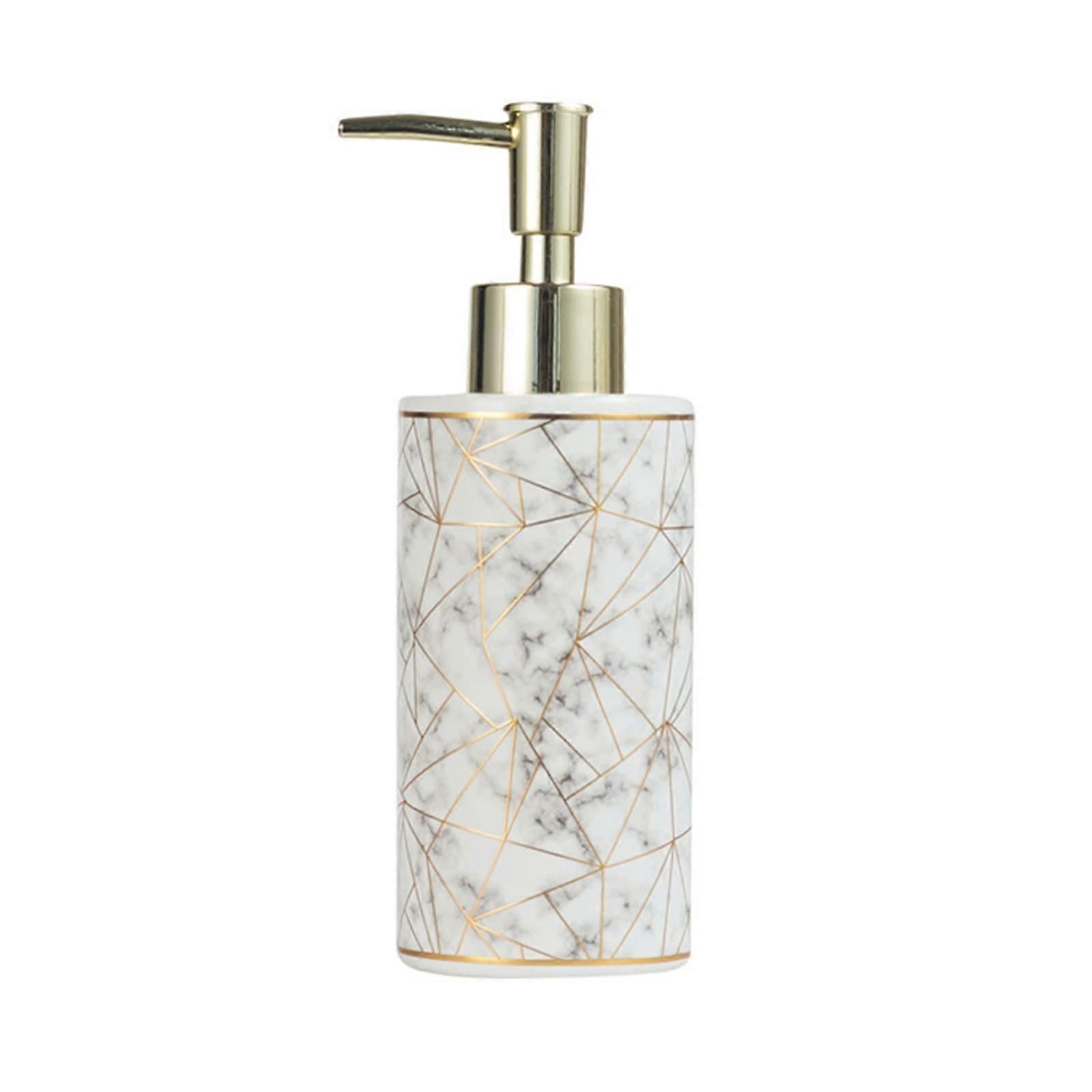 Ceramic Soap Dispenser with Pump Elegant Refillable Design for Bathroom and Kitchen Use