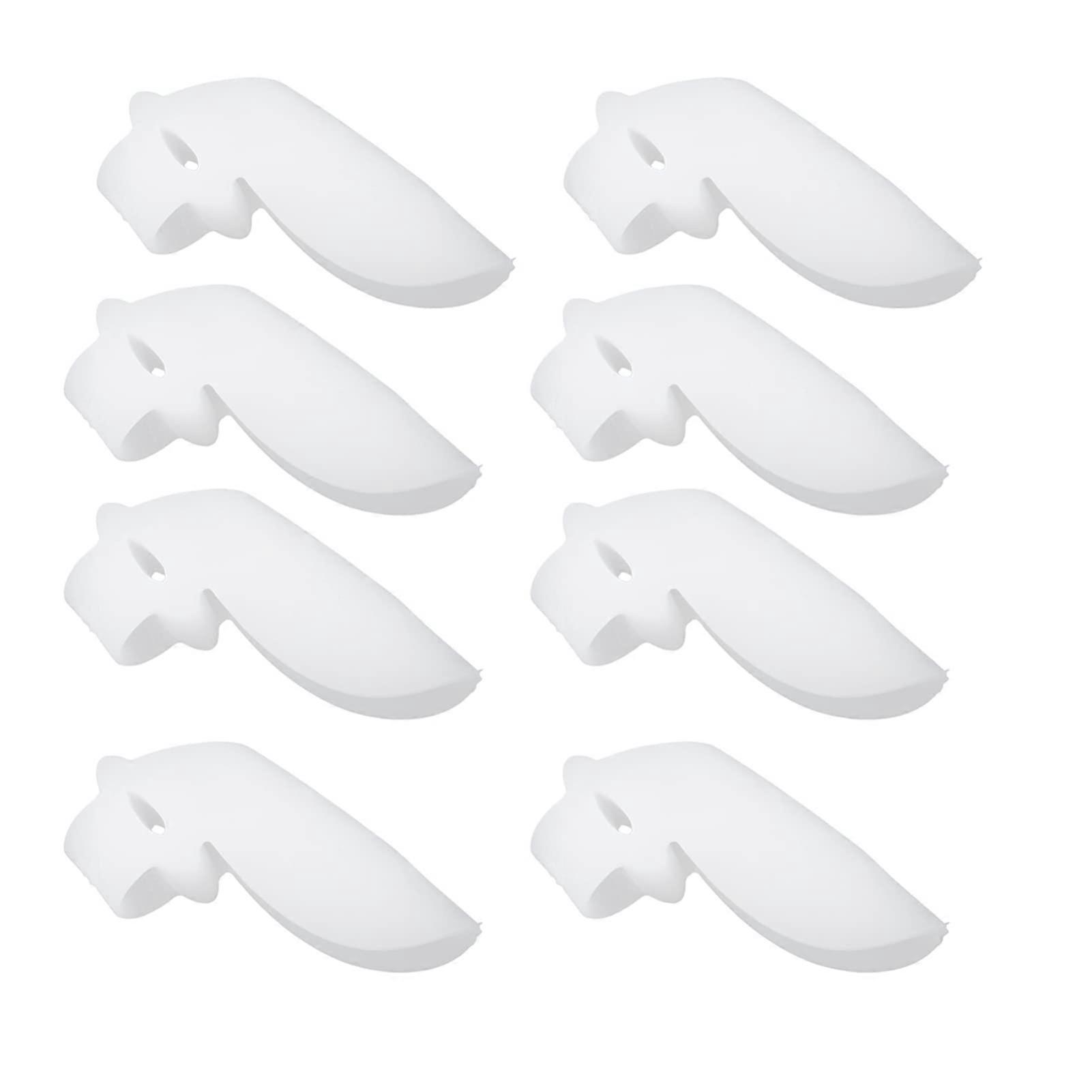 Silicone Toe Separators Bunion Corrector for Toe Alignment and Friction Relief, Reusable, White, 4 Pairs