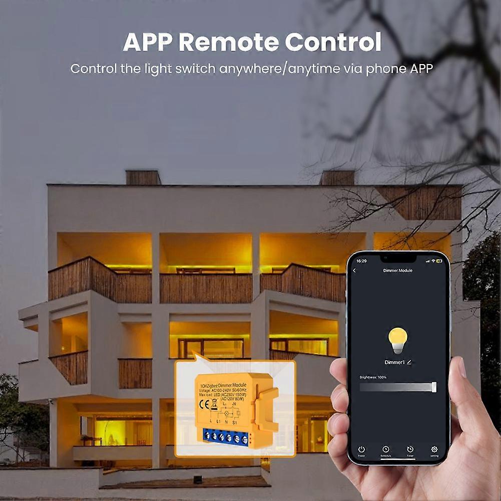Tuya Zigbee Smart Dimmers Switch Module 2CH Control LED Lights Dimmable Switch Stepless Dimming+Voice Control