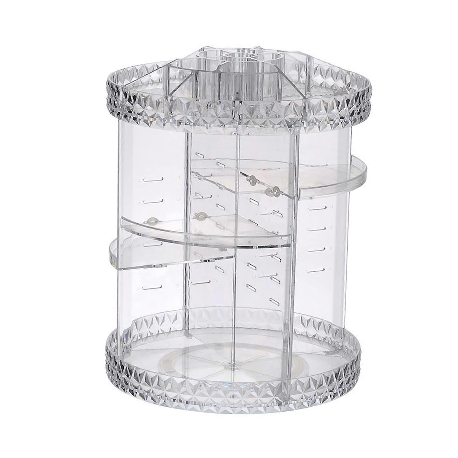360 Degree Rotating Makeup Organizer with Adjustable Multi Layers and Large Capacity Storage Rack