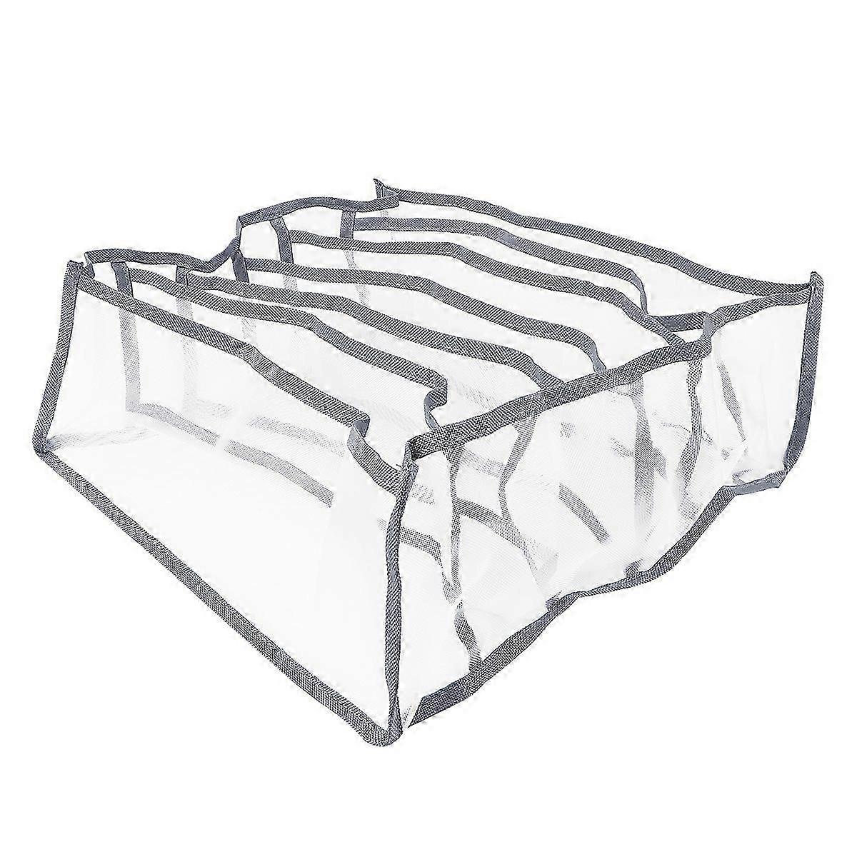 1Pc Compartments Clothes Storage Box Underwear Storage Box (Blue and Grey)