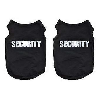 2X Huisdier Winter Kleding Puppy Hond Kat Vest T Shirt Jas Jurk Trui Kleding "SECURITY", Zwart L