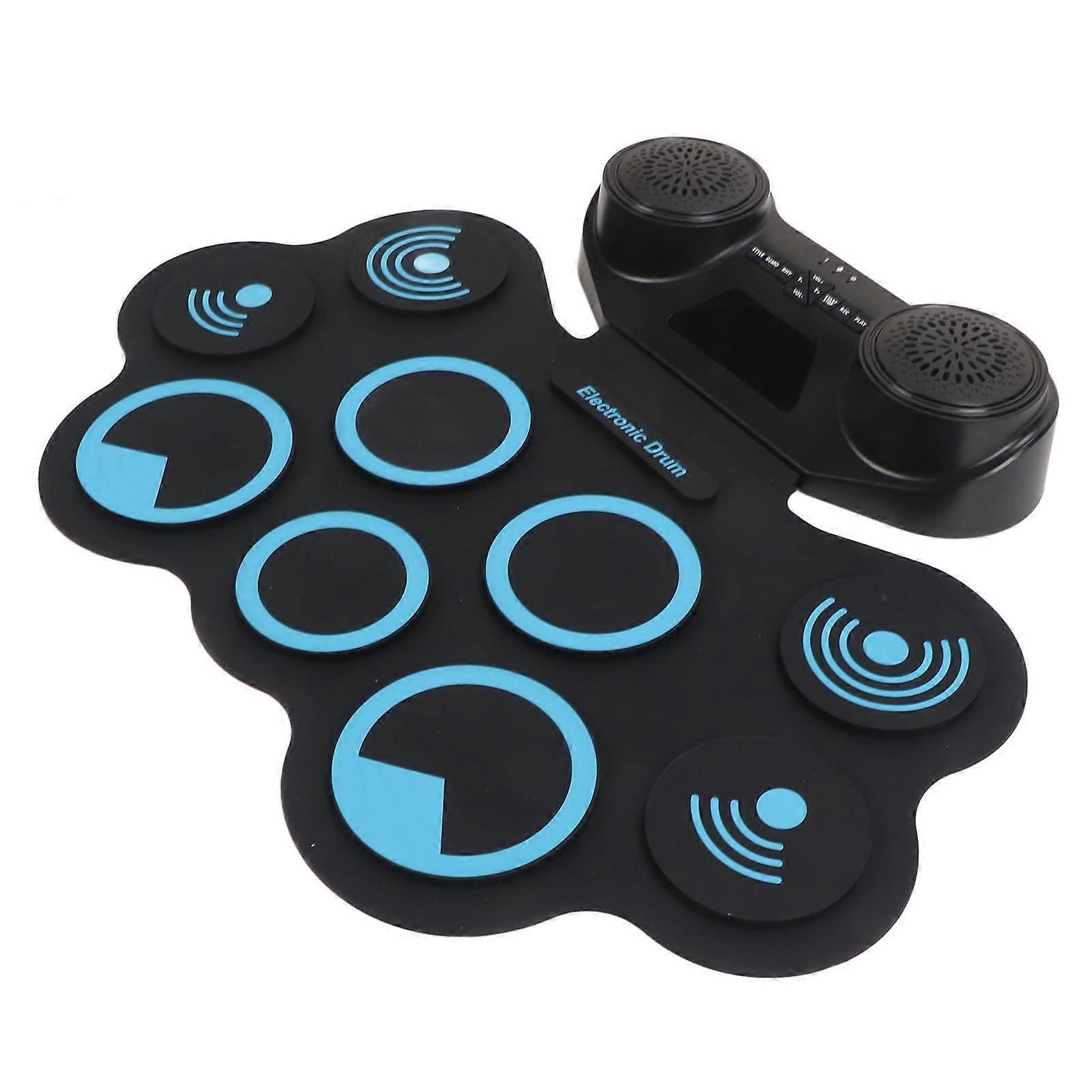 Electronic Drum Kit with 9 Pads, Smart App Integration, Dual Speakers, Kids Practice Set 100240V