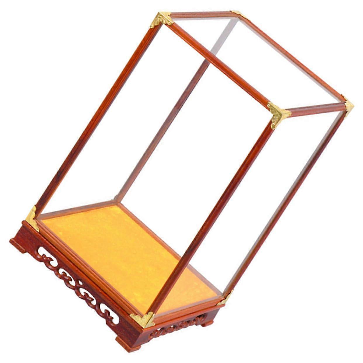 Glass Display Case for Buddha Statue with Clear MultiAngle View and Dustproof Protective Stand