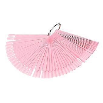 50 Sheets Fan Shaped Nail Art Display Palette with Reusable Practice Tips for Gel Polish