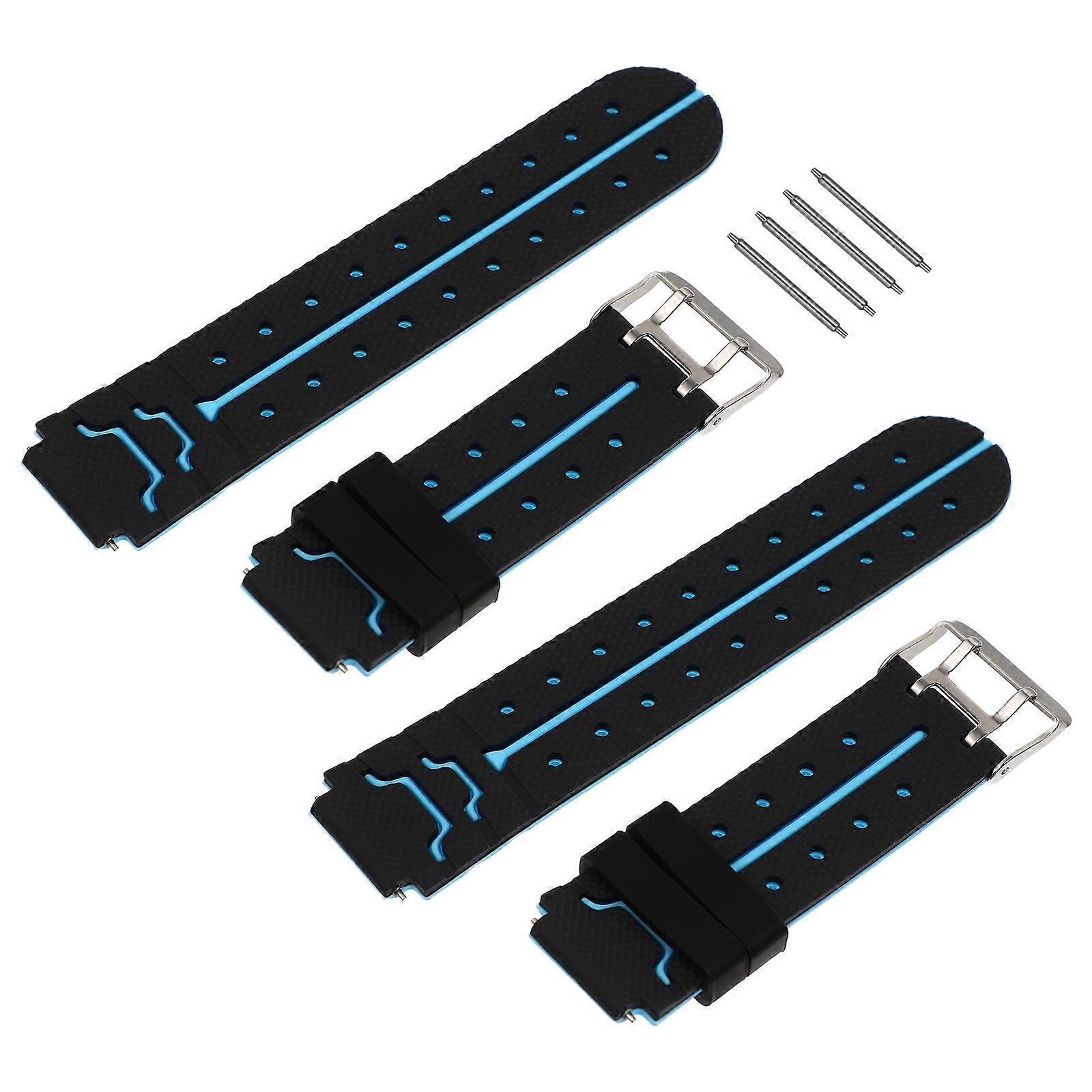 Silicone Watch Bands for Kids Adjustable Replacement 2Pcs Smartwatch Straps