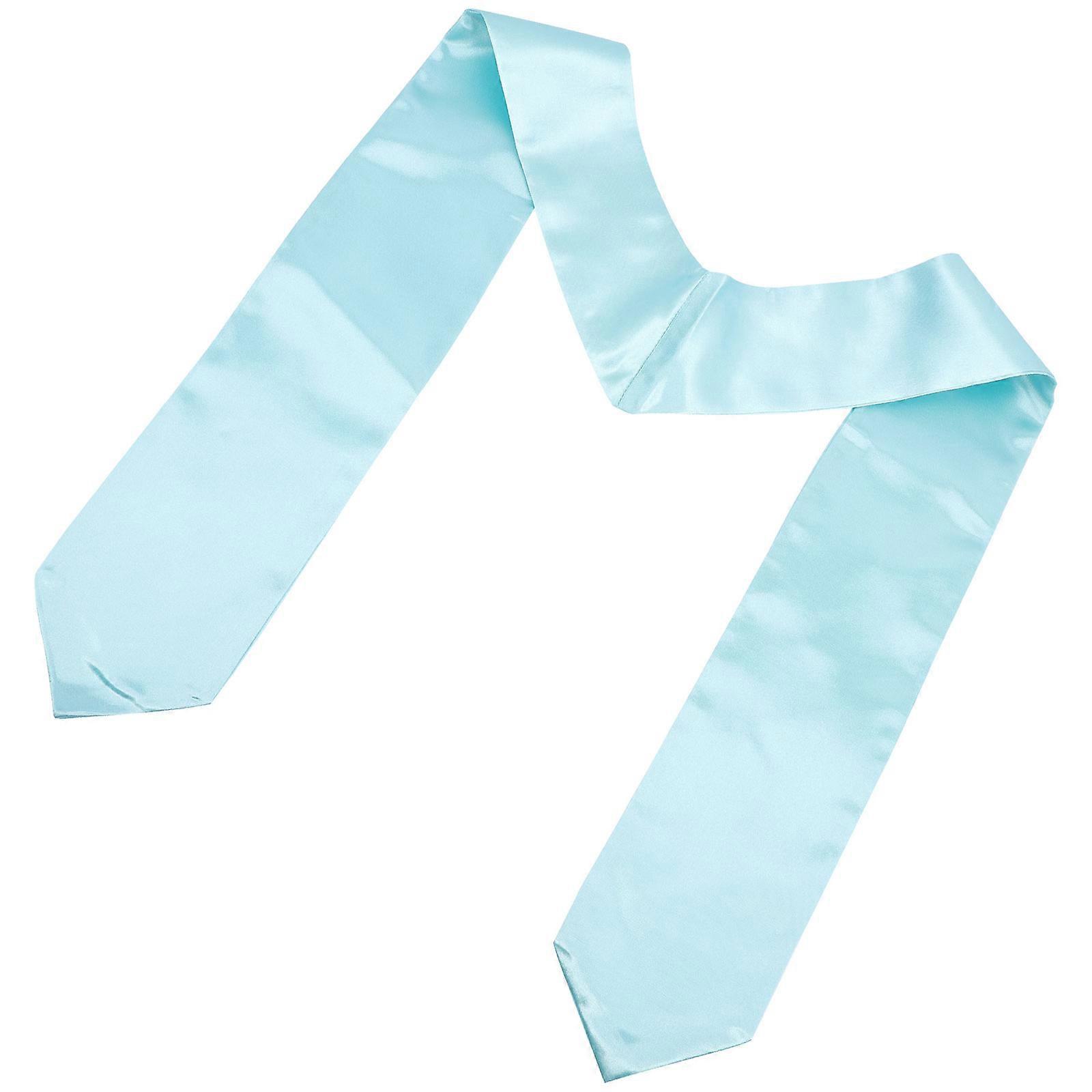 Bachelor Sash Graduation Stole Sash for Decor Sky-Blue Polyester