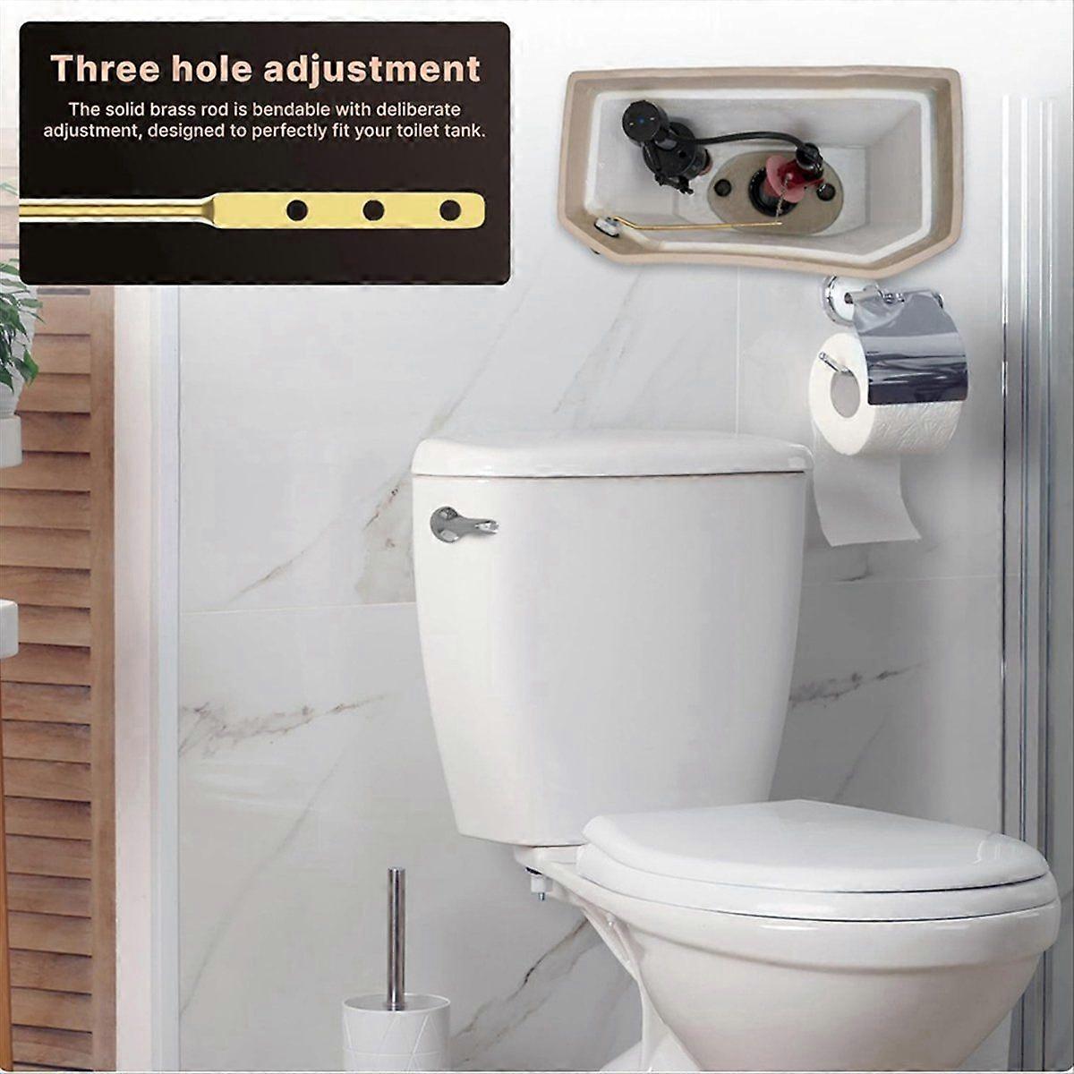 Toilet Handle Brass Lever Flush Replacement Kit Chain(Side Mount)