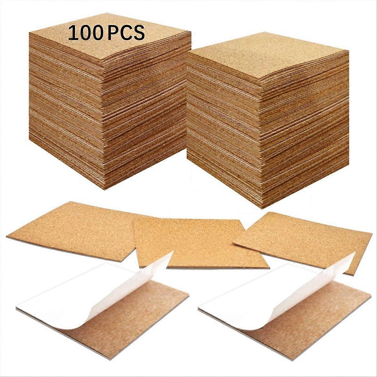 100PCS self Adhesive Cork for Coasters, with Adhesive Back