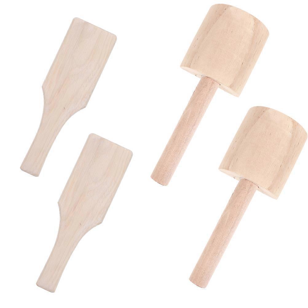 Clay Modeling Paddle Wooden Pottery Board for Clay Craft 4Pcs Pack