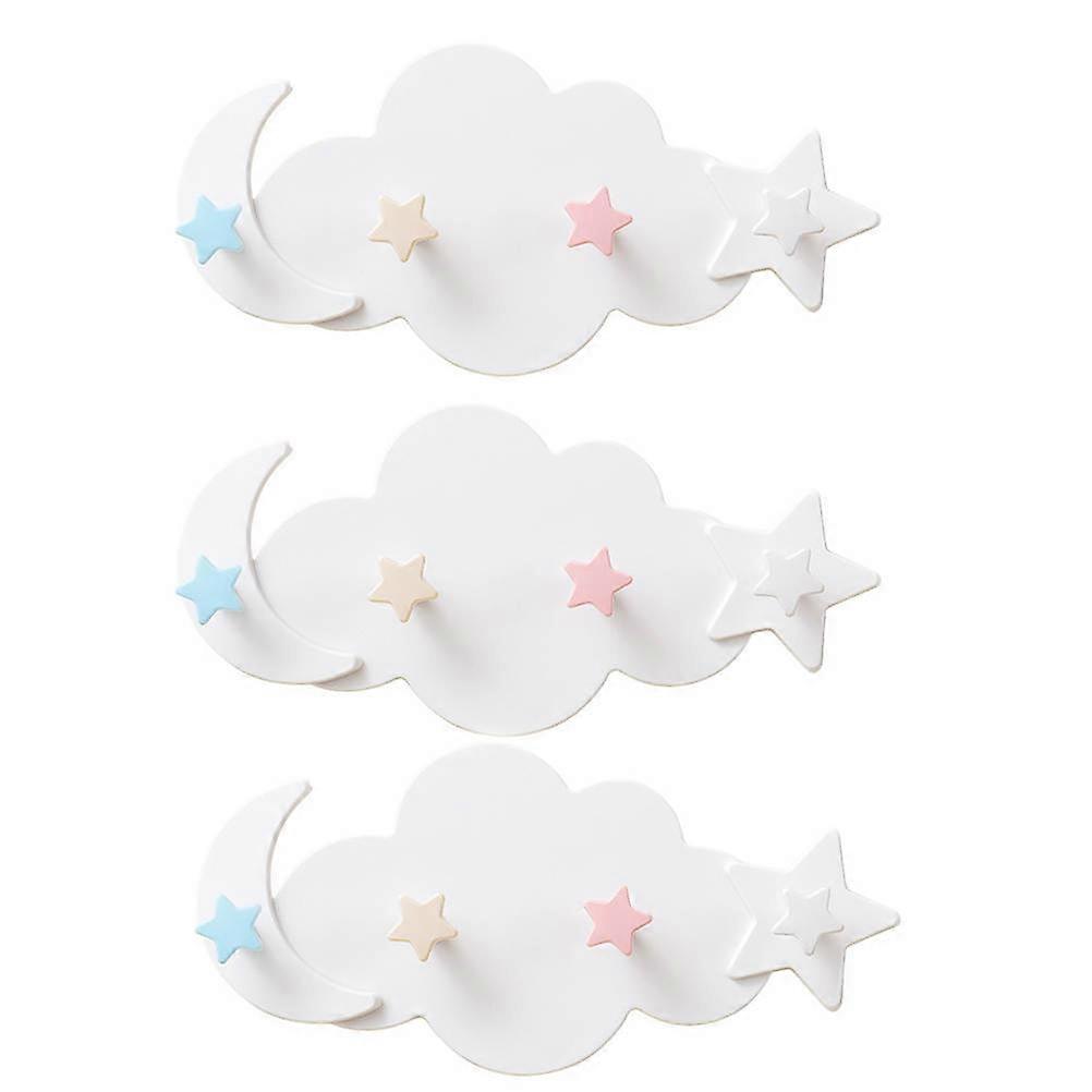 Adhesive Hook Plastic Cloud Shape for Hanging Things 3Pcs Set
