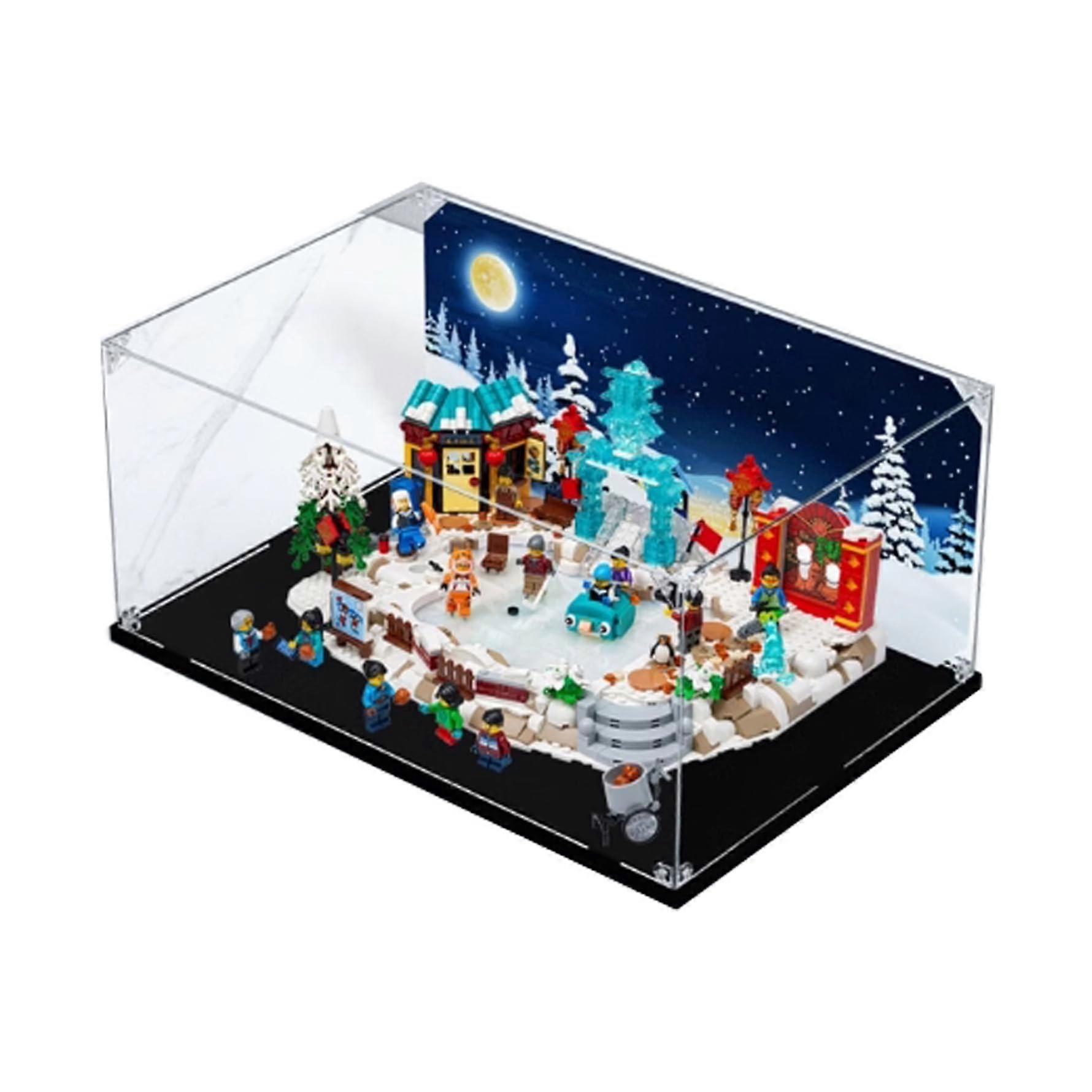 Clear Acrylic Display Case for  Lunar  Year Set, Dustproof Protective Showcase with Stable Base