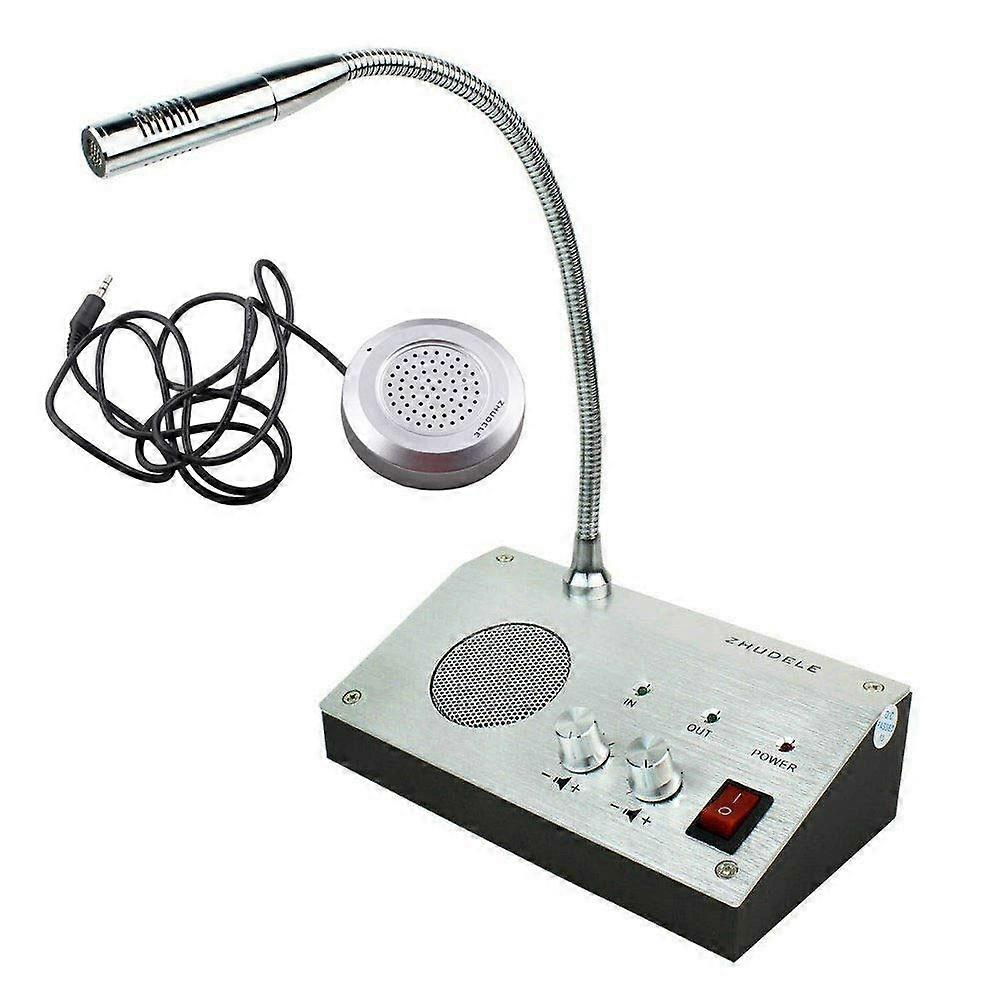 Window Intercom System with Clear TwoWay Communication, Adjustable Volume, for Bank and Office Use