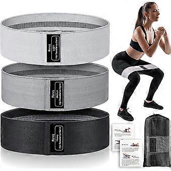 Resistance Bands for Working Out: 3-Set Professional Exercise Bands for Pilates, Yoga, Home Gym, Booty, Leg Training | Heavy/Medium/Light Fabric Loo