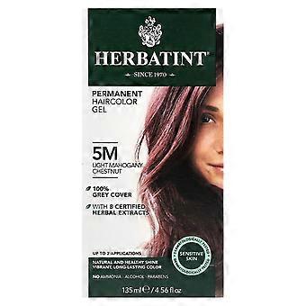 Herbatint (Antica Herbavita), Gel de Coloração Permanente para Cabelo, 5M, Castanho Mogno Claro, 135 ml