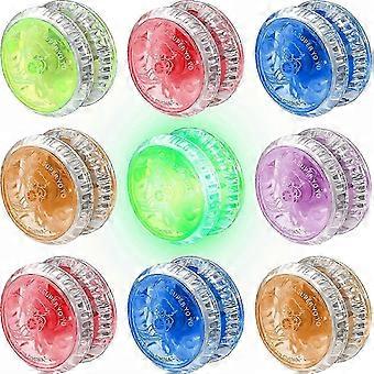9-Piece LED Yoyo Set with Ball Bearing, Responsive Plastic Yoyos for Beginners and Kids