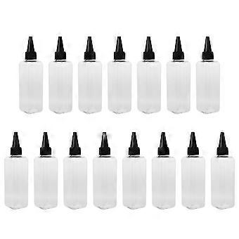 Hair Dye Container Clear Plastic Square Bottle for Storage 30Pcs