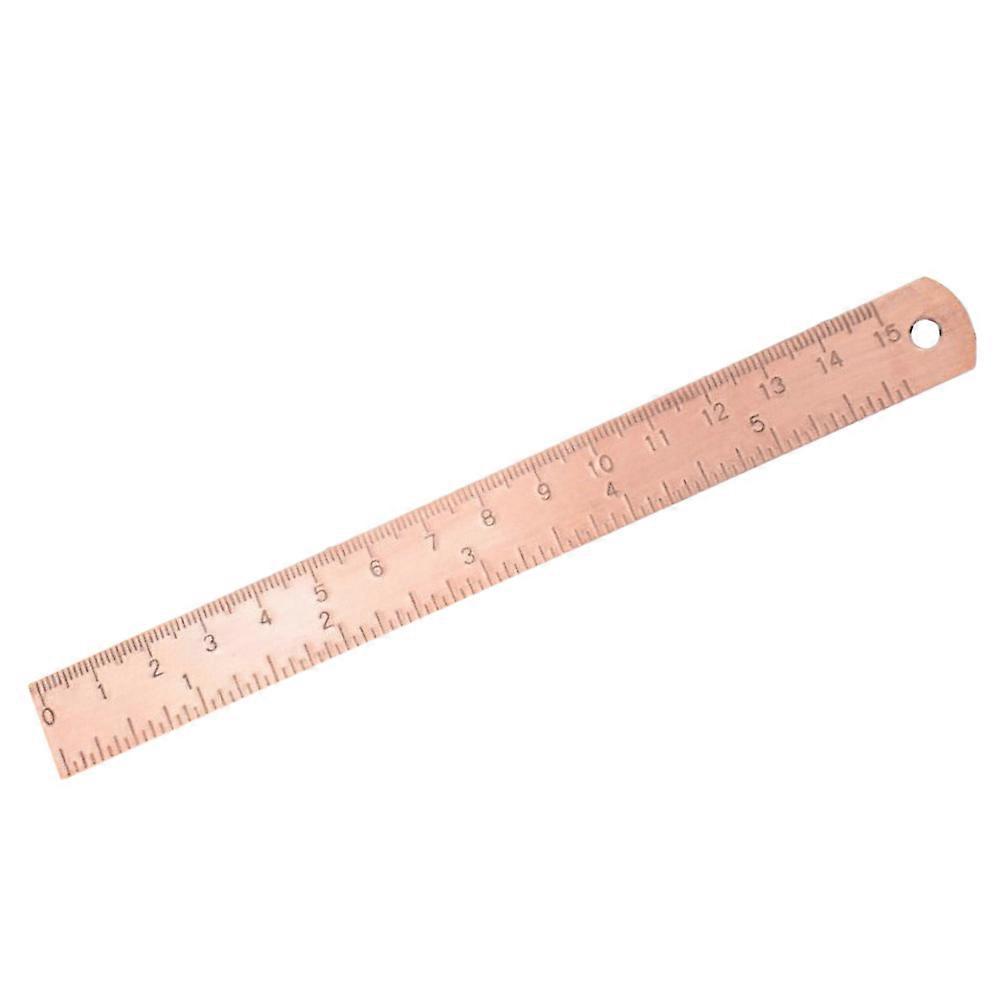 Straight Ruler Brass Portable Design Measuring Tool Flat Rectangular For Students Geometry Ruler 1Pcs