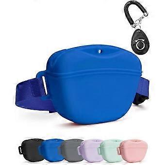 1pc Dog Treat Bag with Training Clicker, Upgraded Stronger Magnetic Closure, 1.67 Cup Silicone Treat Bag Waist Bag
